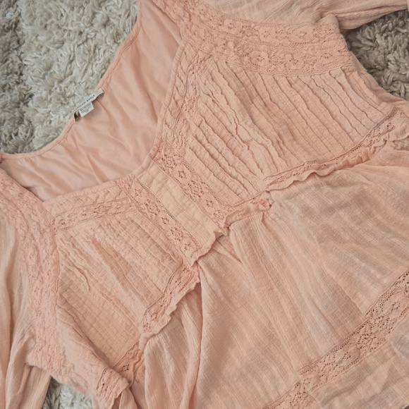 American Eagle Babydoll Long Sleeve Blouse Sz Xl - Picture 2 of 6